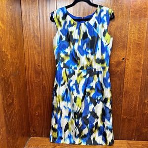 Tahari Authhur S Levine Womens Size 10 Colorful Cocktail Dress